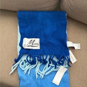 Marni Royal Blue and Sky Blue Wool Scarf